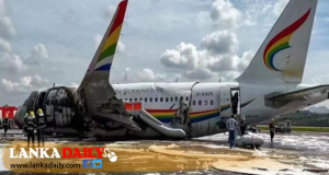 කැනඩාවේ, ටොරොන්ටෝ ගුවන්තොටුපොළට ගොඩබෑමේදී ගුවන් යානයක් අනතුරට