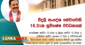 විදුලි සංදේශ සේවාවෙහි 16.5%ක සුවිශේෂ වර්ධනයක් !