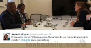 අැමරිකානු තානාපතිනියගෙන් ලංකාවට පැසසුම්