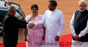ජනපති මෛත්‍රීට ඉන්දීය ජනපතිගෙන් උණුසුම් පිළිගැනීමක්(photos)