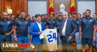 ශ්‍රී ලංකා පාපන්දු කණ්ඩායම ජනපති හමුවට